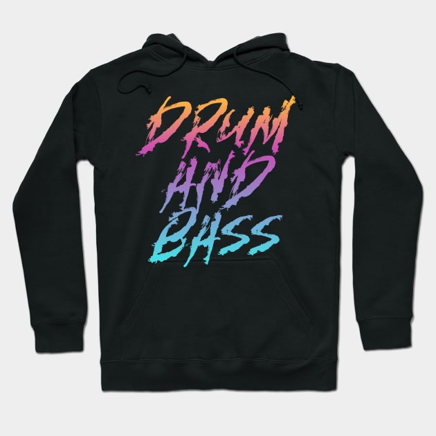 DRUM AND BASS  - Bass Gradient (Orange/pink/blue) Hoodie by DISCOTHREADZ 